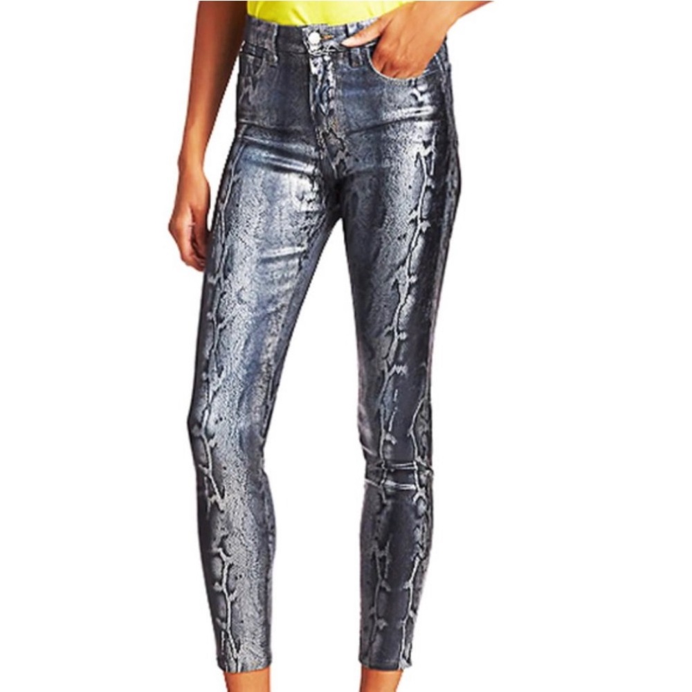 L'Agence Coated Denim Snake Jeans